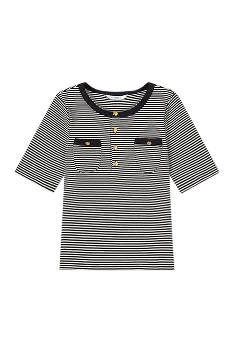 CHARLIE STRIPE T-SHIRT BLACK/CREAM 4