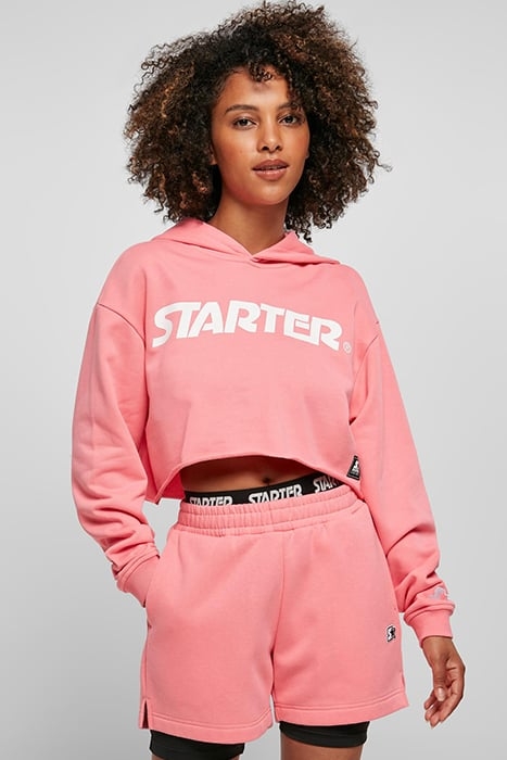 LADIES STARTER CROPPED HOODY PINKGRAPEFRUIT 1