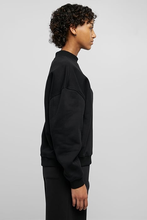 LADIES OVERSIZED ORGANIC CREWNECK BLACK 7