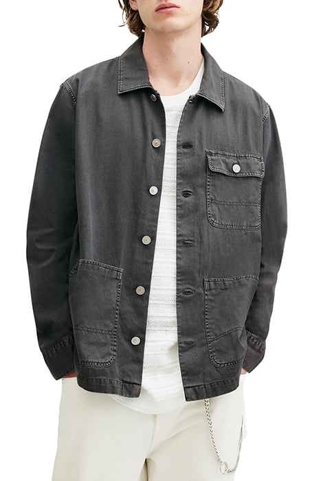 NEVIS CHORE JACKET WASHED BLACK 1
