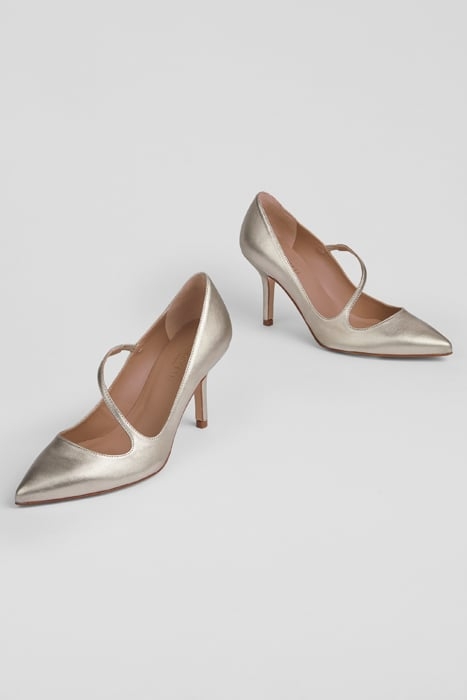 SIMONE AYSMMETRIC PUMP METALLIC PINK 3