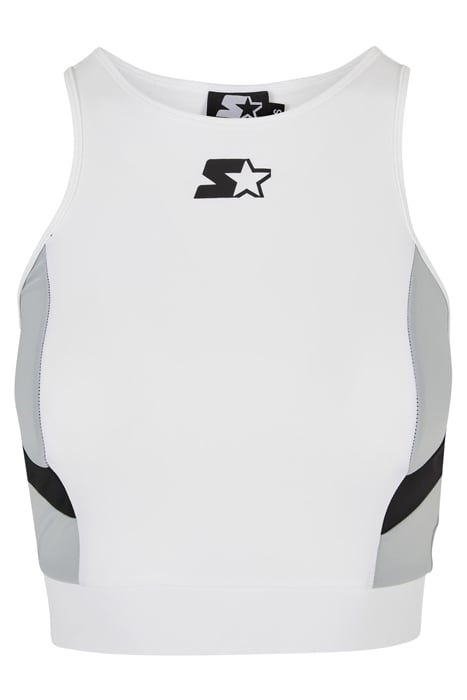 LADIES STARTER SPORTS CROPPED TOP WHITE/BLACK 4