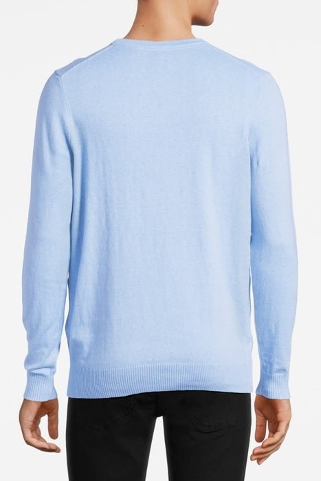 COTTON MERINO CREW JUMPER LIGHT BLUE 2