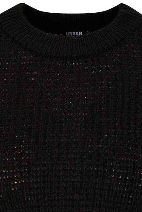 LADIES SHORT WAFFLE SWEATER BLACK 8