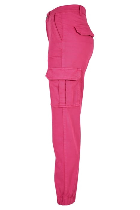 LADIES COTTON TWILL UTILITY PANTS HIBISKUS PINK 3