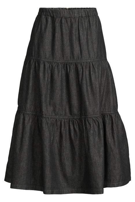 MIA TIERED DENIM MIDI SKIRT BLACK DENIM 3