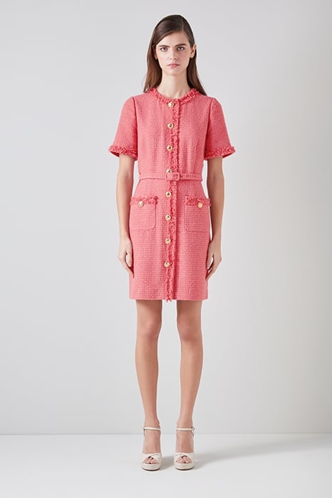ALLIE TWEED MINI DRESS BLUSH 1