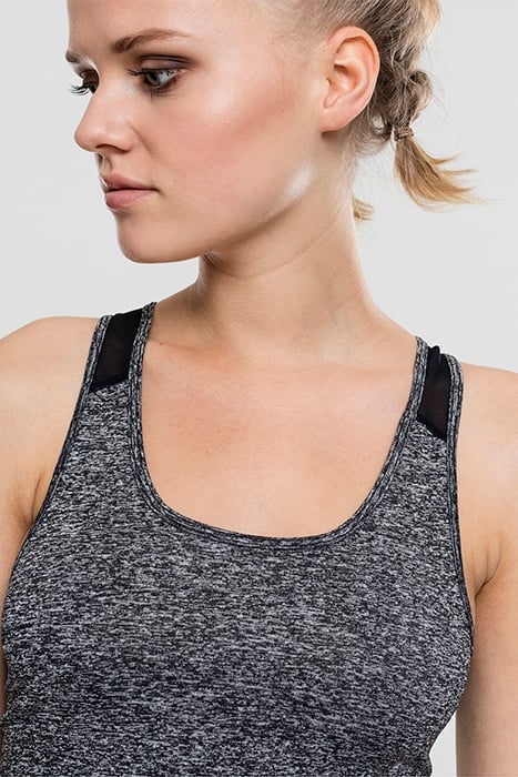 LADIES ACTIVE MELANGE TRAININGS TOP CHARCOAL/WHITE/BLACK 7