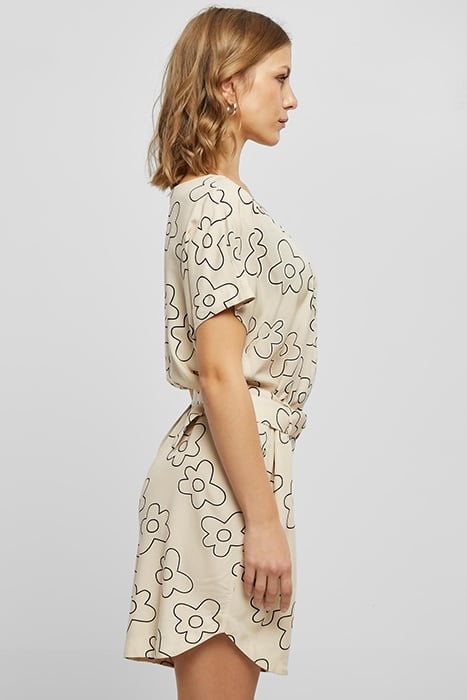 LADIES SHORT VISCOSE BELT JUMPSUIT SOFTSEAGRASSFLOWER 7