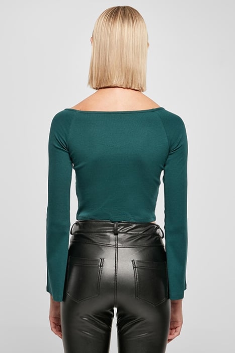 LADIES SHORT RIB WIDE V-NECK LONGSLEEVE JASPER 2