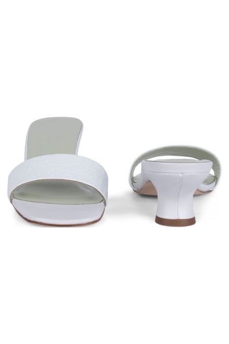 FREDDY OPTIC WHITE CIRCULAR CROCO EMBOSSED LEATHER WHITE 6