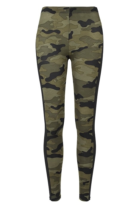 LADIES CAMO STRIPE LEGGINGS WOODCAMO/BLK 4
