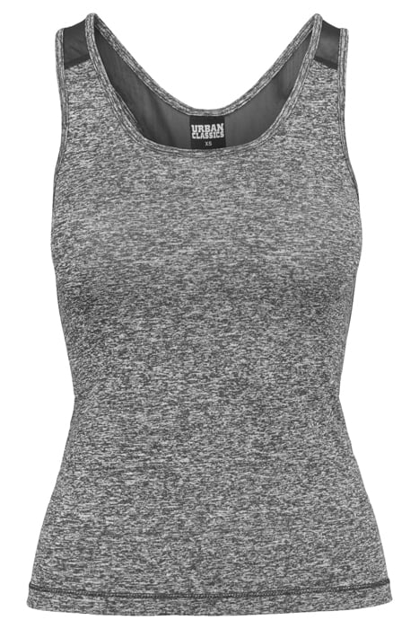LADIES ACTIVE MELANGE TRAININGS TOP CHARCOAL/WHITE/BLACK 3