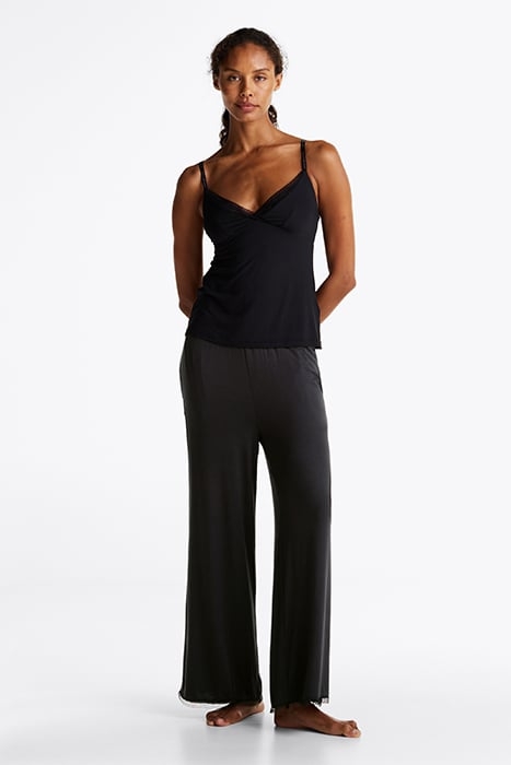 LONG FIT PYJAMA PANTS BLACK 2