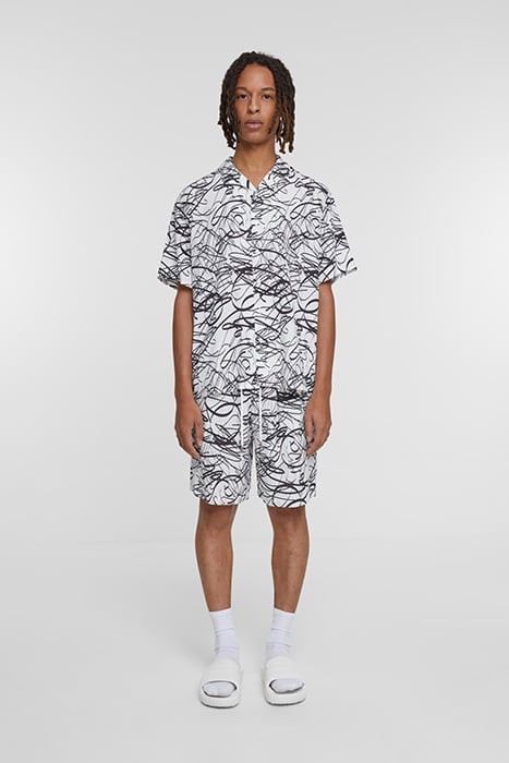 VISCOSE AOP RESORT SHIRT WHITESCRIBBLE 3