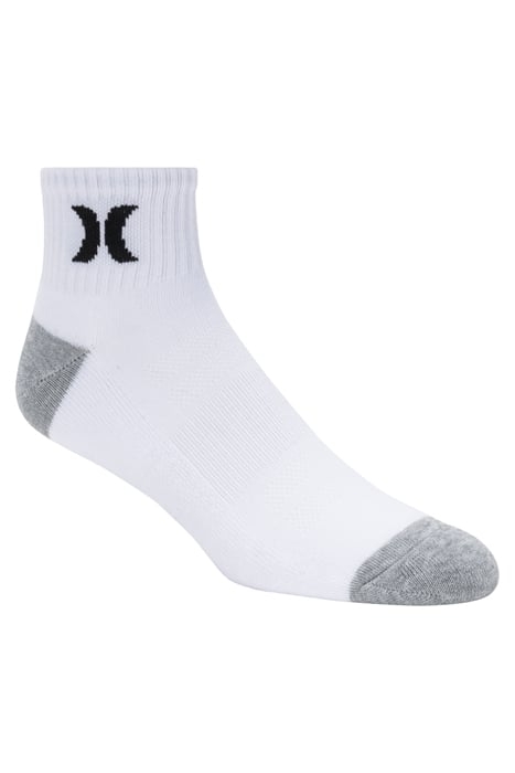 6PK MENS 1/2 TERRY QTR CREW WHITE/BLACK 2