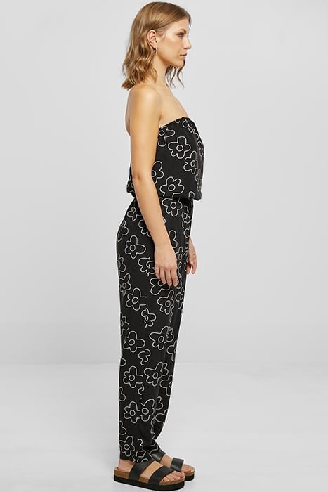 LADIES VISCOSE BANDEAU JUMPSUIT BLACKFLOWER 7