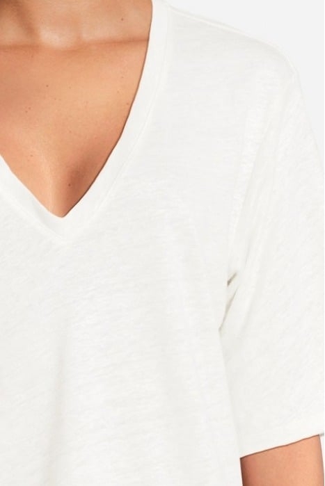 KEELIA V-NECK TEE VERY WHITE 4