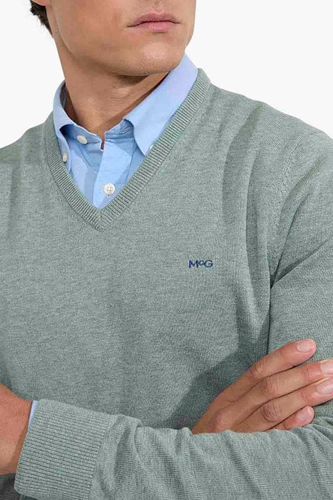 V-NECK SWEATER ICE GREEN 6