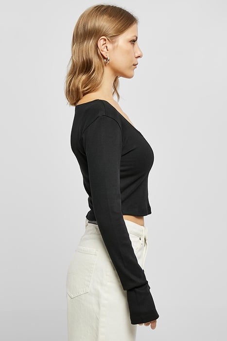 LADIES SHORT RIB CORSAGE LONGSLEEVE BLACK 7