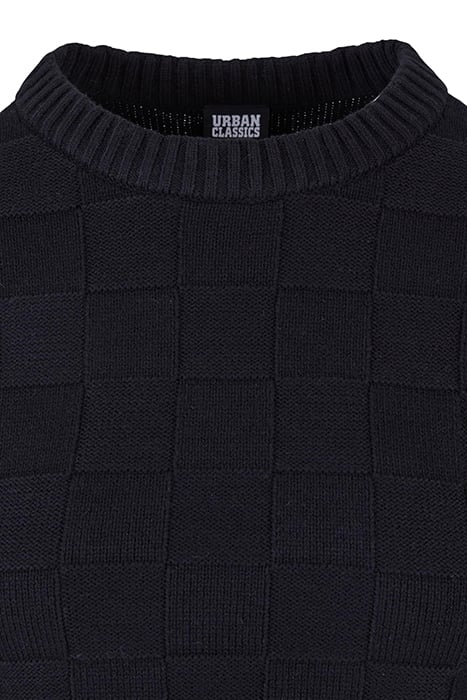 LADIES CHECK KNIT SWEATER BLACK 8