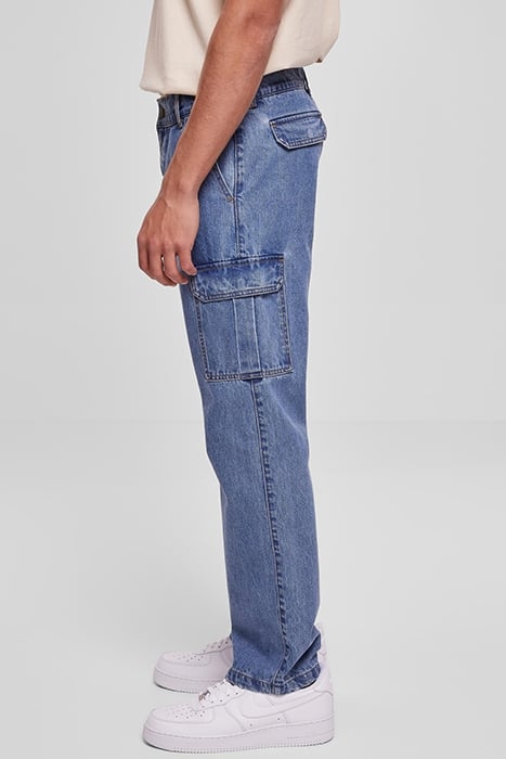 STRAIGHT LEG CARGO JEANS LIGHT BLUE WASHED 6