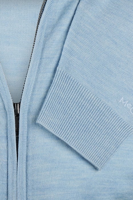 FINE MERINO ZIP THRU CARDIGAN LIGHT BLUE 7