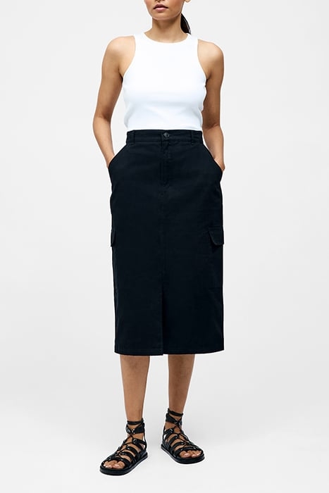 CARGO MIDI SKIRT SS25 SZ18 BLACK 1