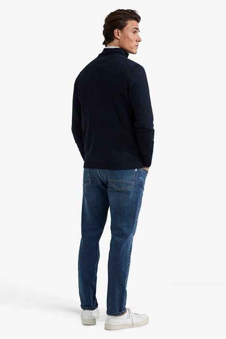 FINE MERINO ZIP THRU CARDIGAN NAVY 3