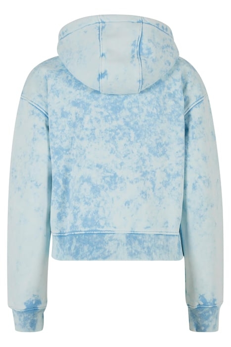 LADIES SHORT OVERSIZED TOWEL WASHED ZIP HOODY BALTICBLUE 5