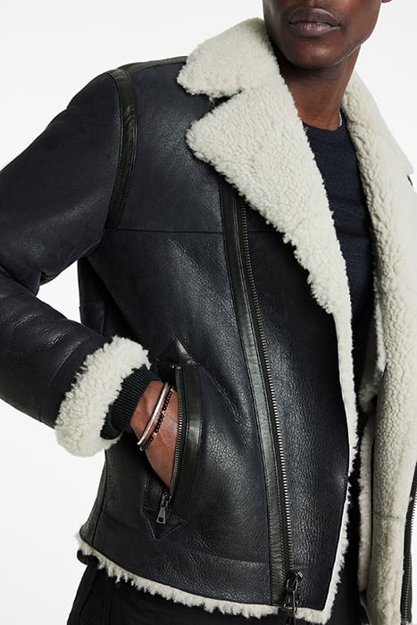 STERLING SHEARLING BIKER JACKET BLACK 3