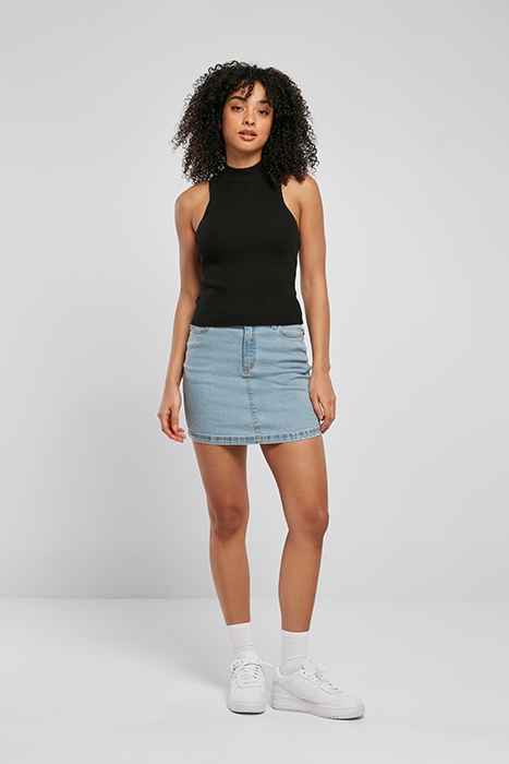 LADIES SHORT RIB KNIT TURTLENECK TOP BLACK 3