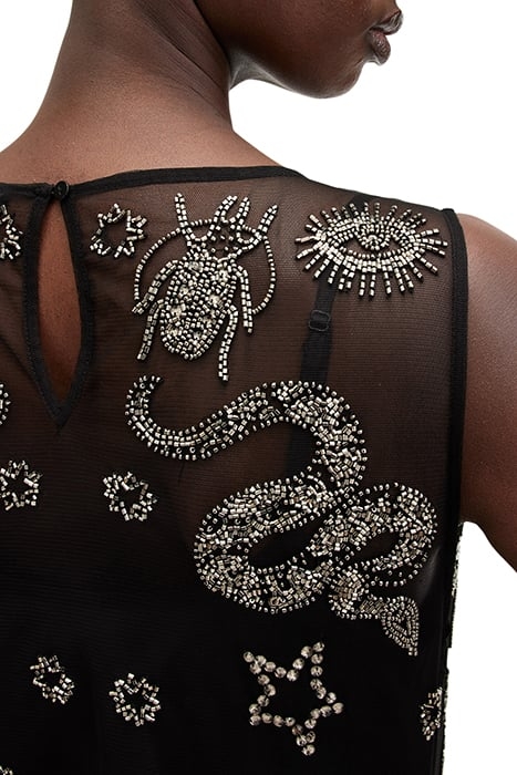 RYE EMB MAXI DRESS BLACK/GUNMETAL 7