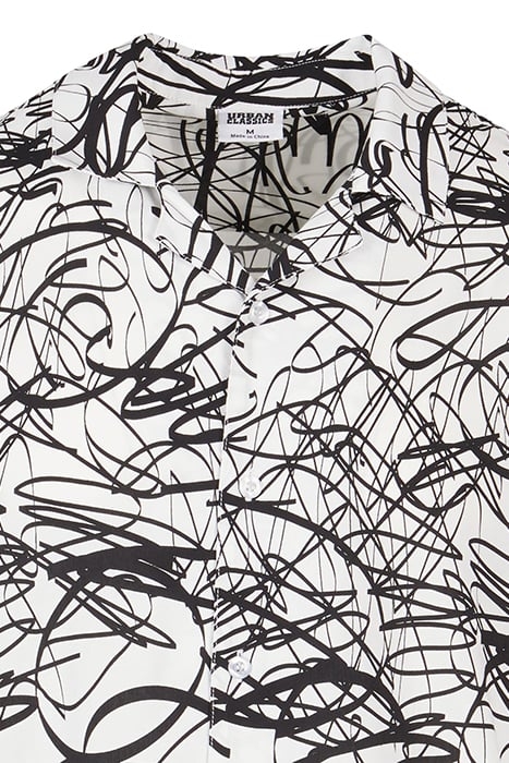 VISCOSE AOP RESORT SHIRT WHITESCRIBBLE 8