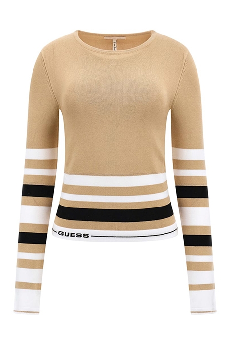 MAIA RN LS SWTR TAUPE WHITE BLACK ST 4