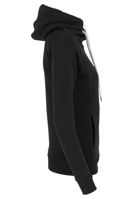 LADIES RAGLAN HIGH NECK HOODY BLACK 7