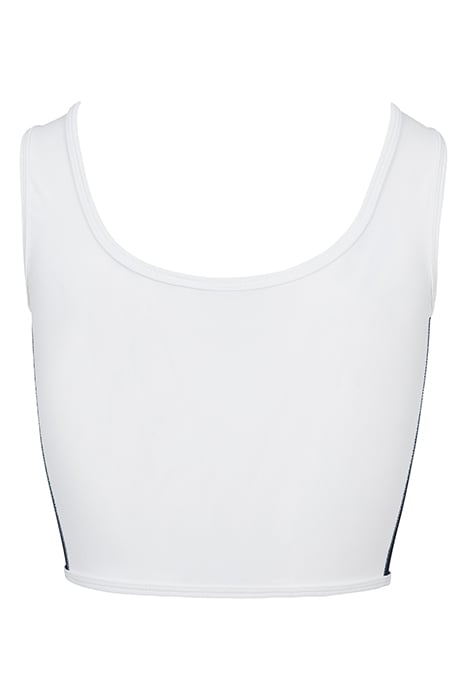 LADIES SIDE STRIPE CROPPED ZIP TOP WHITE/FIRERED/NAVY 2