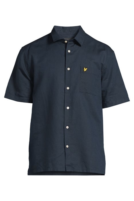 COTTON LINEN SHORT SLEEVE SHIRT DARK NAVY 3