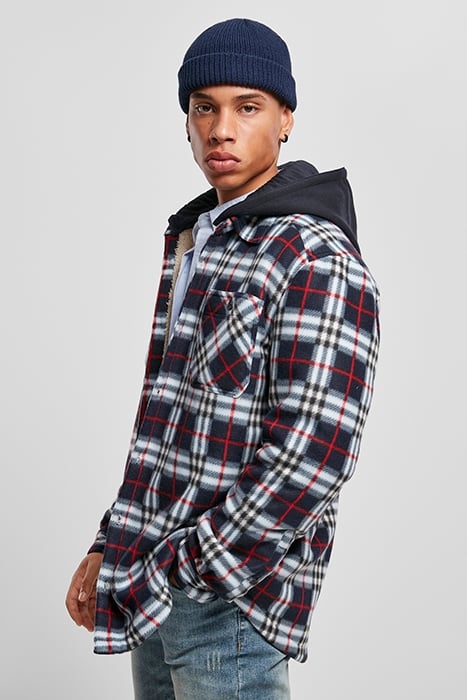 HOODED POLAR FLEECE OVERSHIRT MIDNIGHTNAVY/RED 6