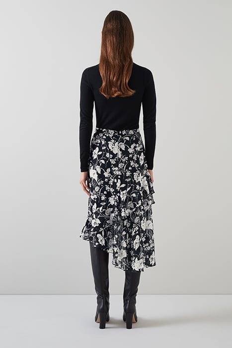 WINONA AYSMETRIC MIDI SKIRT BLACK/CREAM 2