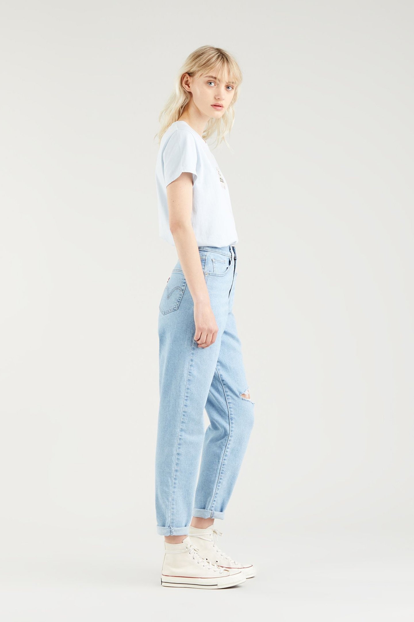 HIGH WAISTED TAPERED MOM JEANS 6