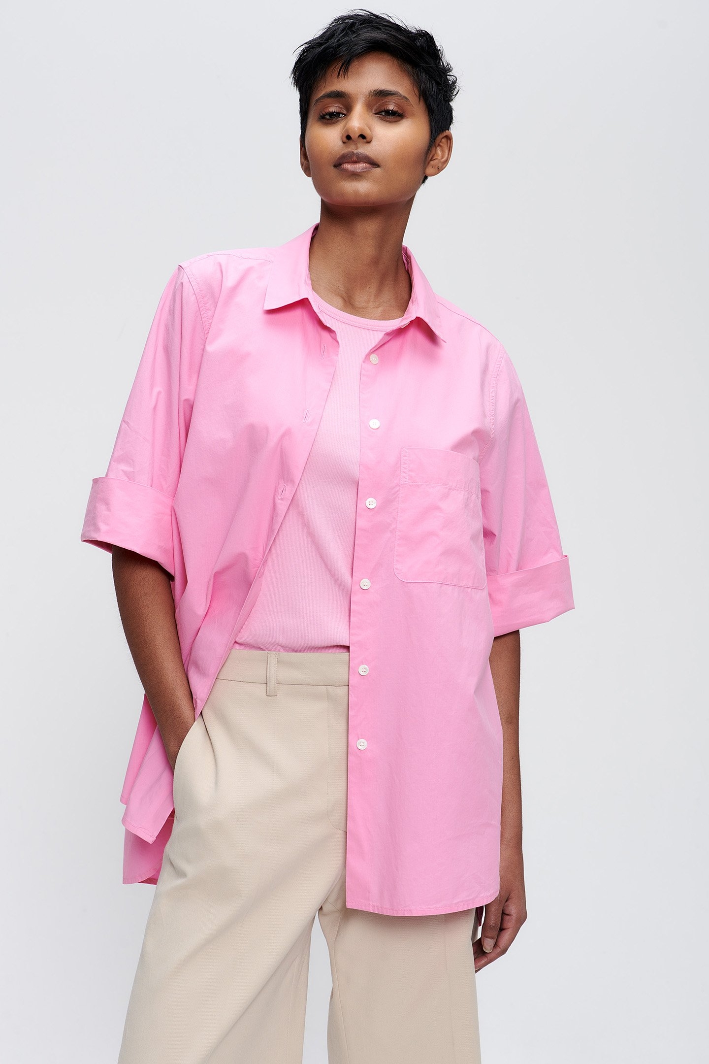 ORGANIC COTTON SHORT SLV SHIRT PEONIA 1
