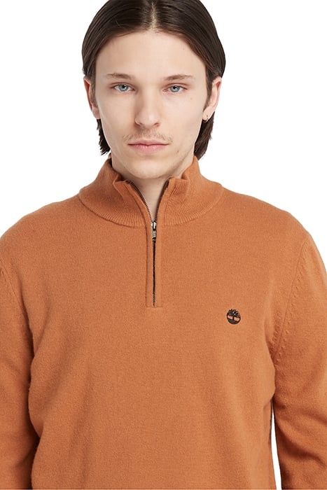 COHAS BROOK MERINO 1/4 ZIP SWEATER ARGAN OIL 6