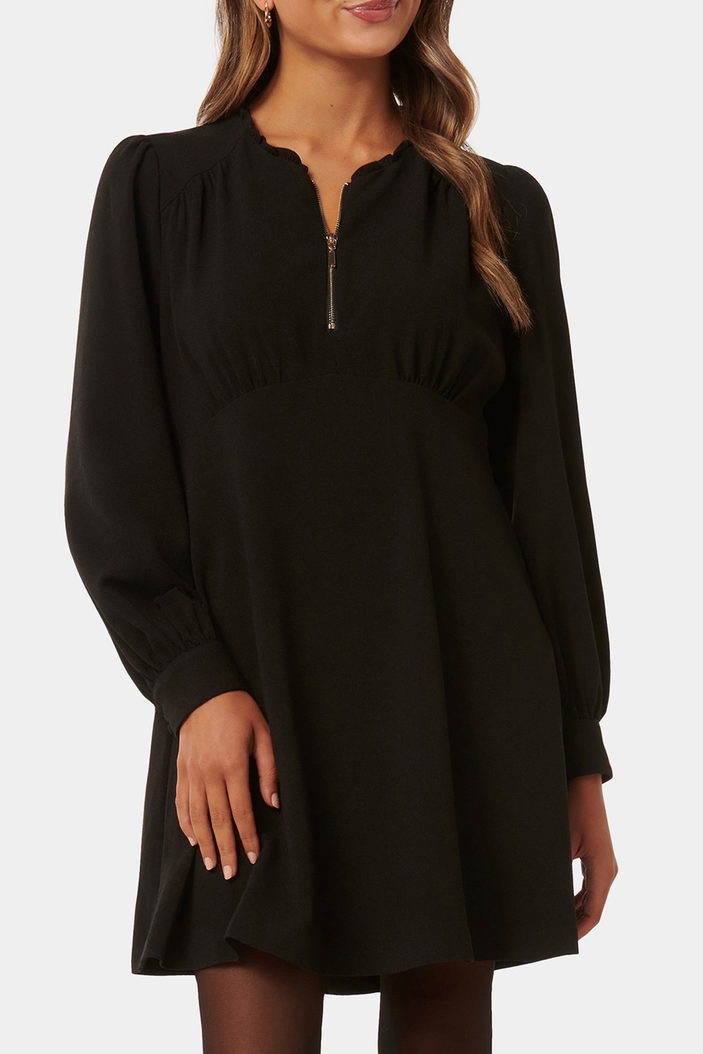 JENSEN PETITE RING PULLER MINI DRESS BLACK 1