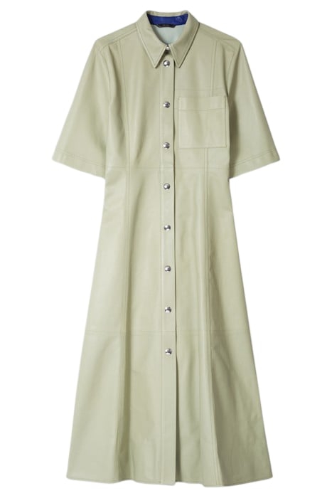 WOMENS LEATHER DRESS LT GREYISH GREEN 3