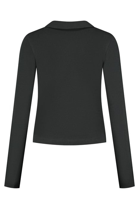 RIB BUTTON SHIRT PIRATE BLACK 2