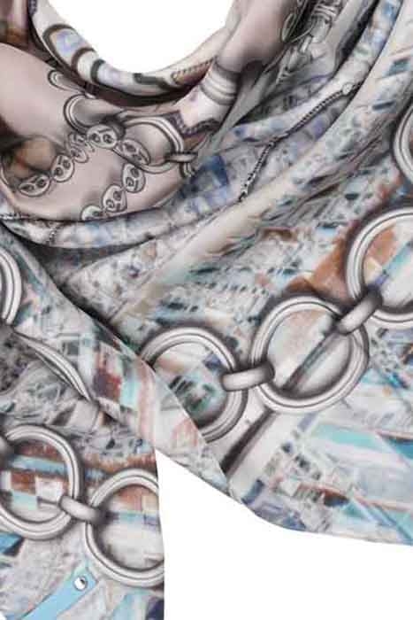 SILK SCARF ST. TROPEZ WITH SALMON 4