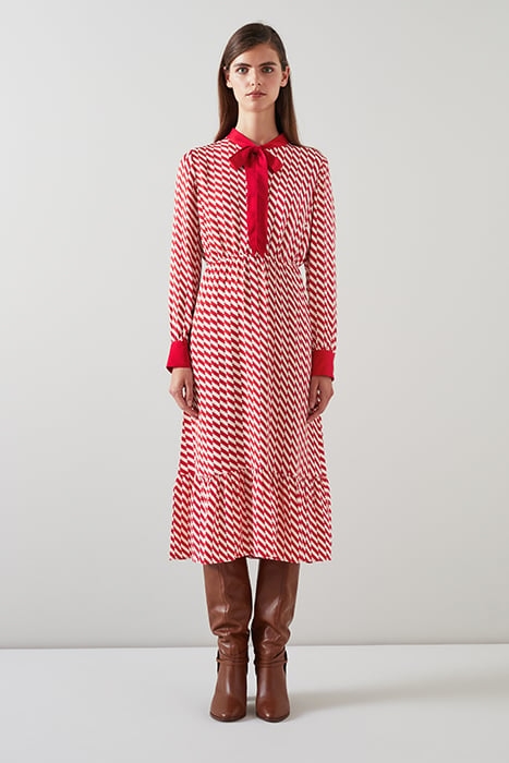 BRIDGET TIE MIDI DRESS CHERRY 1