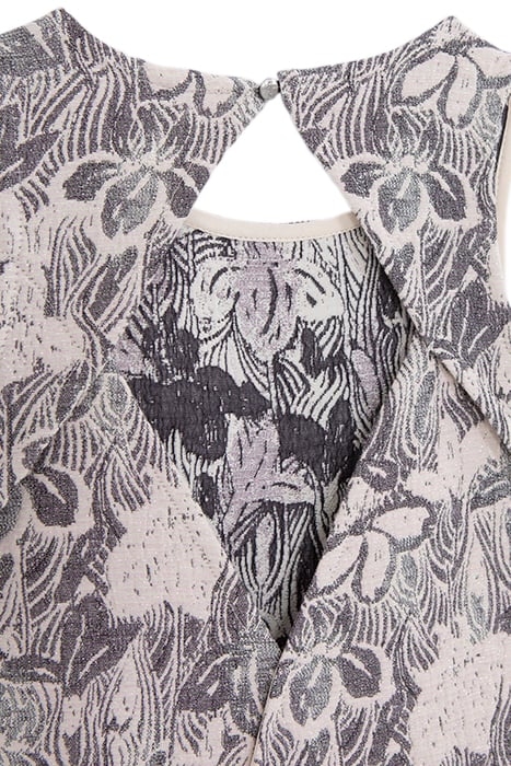 GIRL'S ECRU JACQUARD FLORAL MAXI SKATER DRESS 3