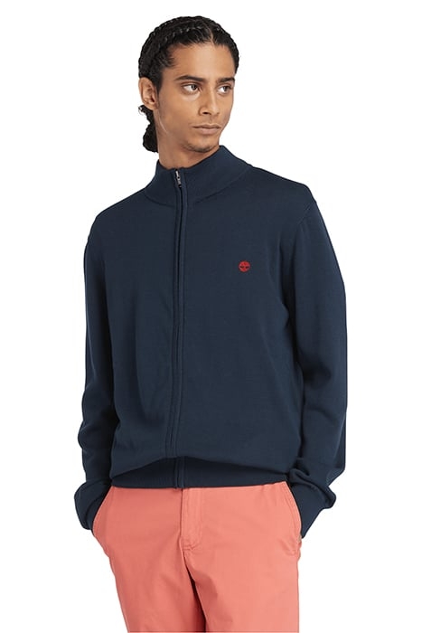 WILLIAMS RIVER COTTON YD FULL ZIP SWEATER DARK SAPPHIRE 1